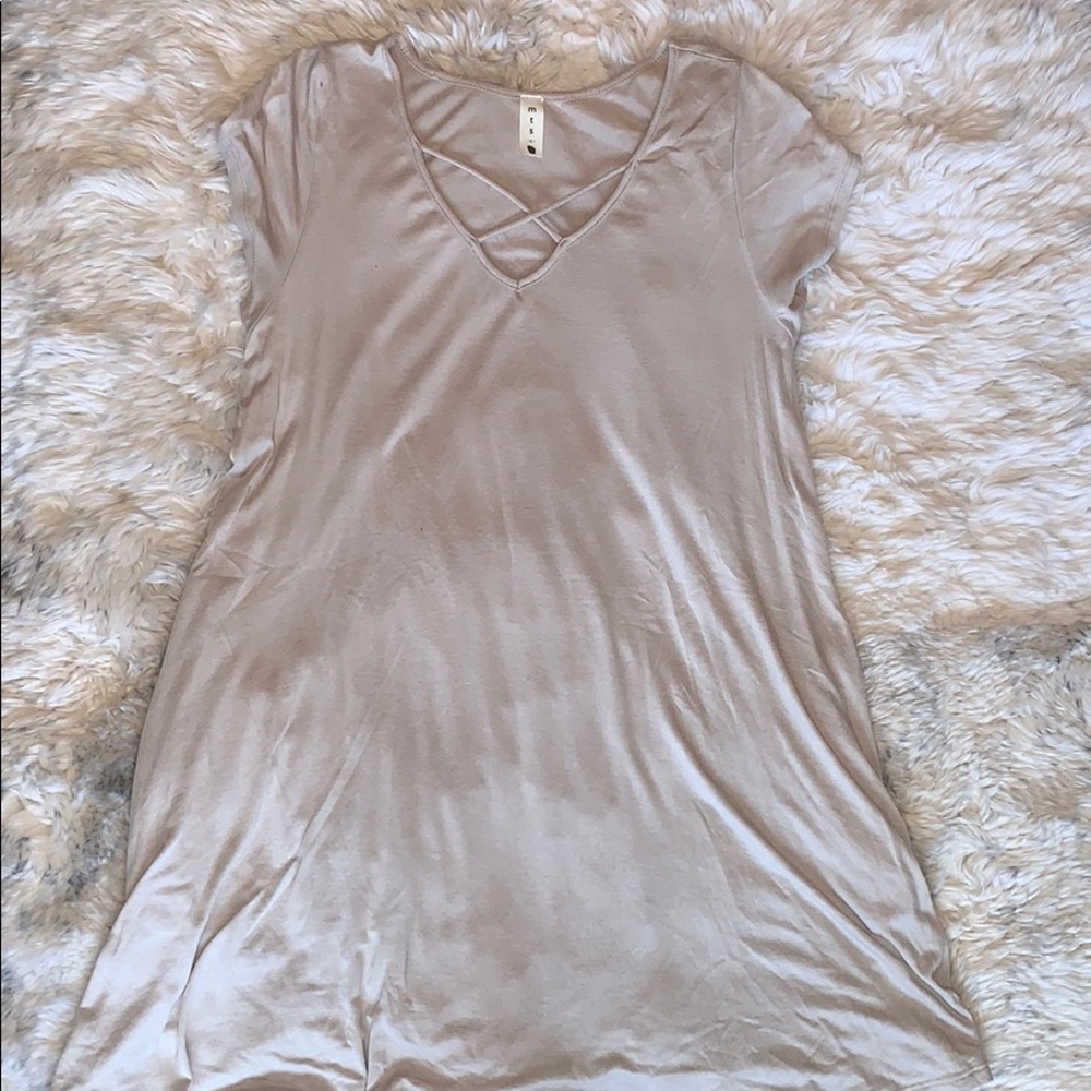 Tan T-shirt Dress